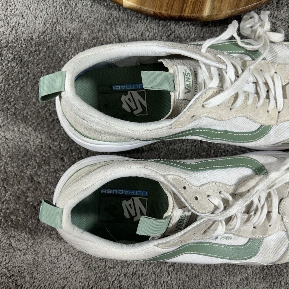 Vans UltraRange Exo Mens Size 12 White Suede Green Athletic Outdoor Shoes Used - Picture 9 of 11
